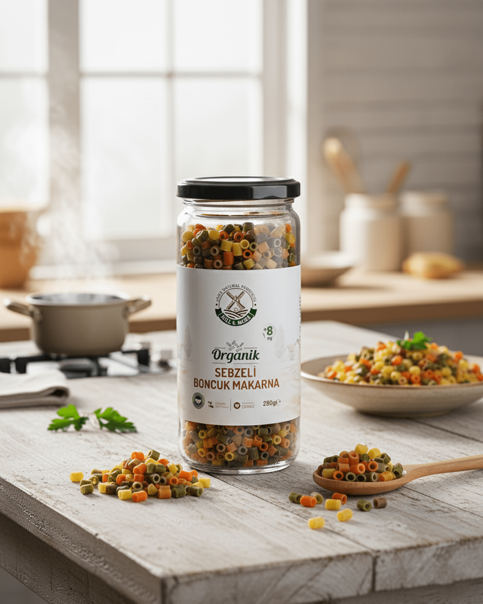 boncuk +8 Ay Organik Sebzeli Boncuk Makarna 280 g - Görsel 1